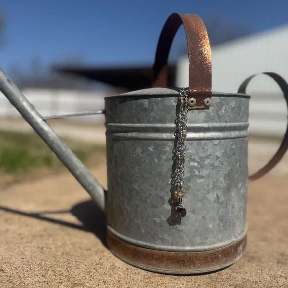 Park Lane Purple Amethyst Necklace - Hypoallergenic Two Tone 16" Necklace - Picture 10 of 16